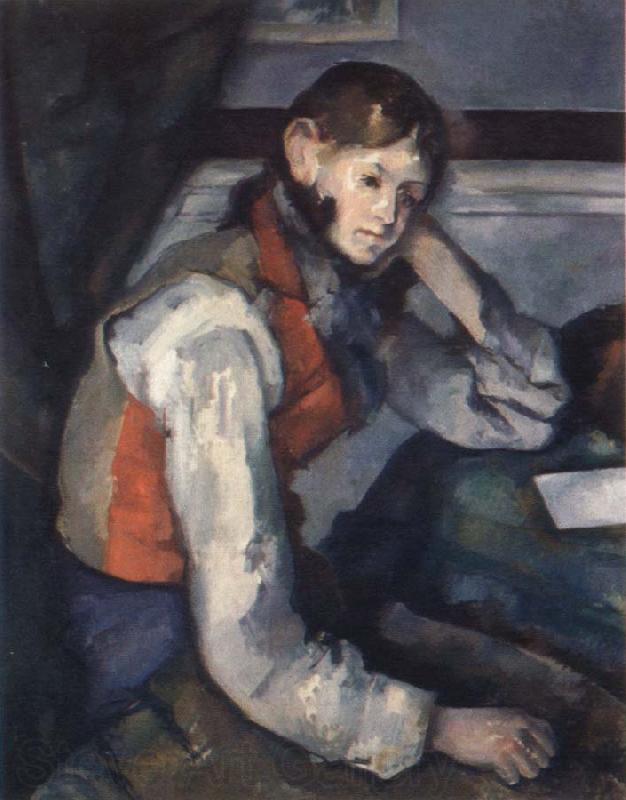 Paul Cezanne the boy in the red waistcoat Norge oil painting art